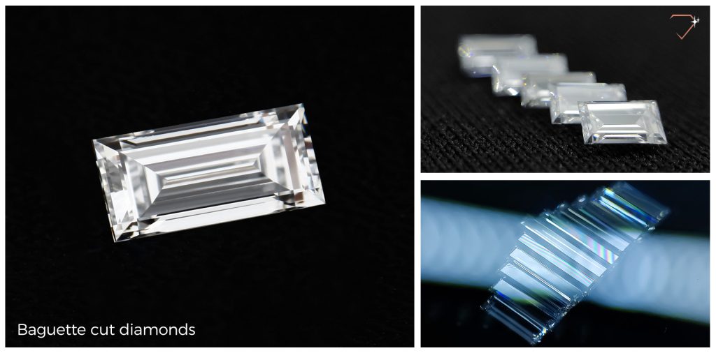 Baguette cut natural diamonds