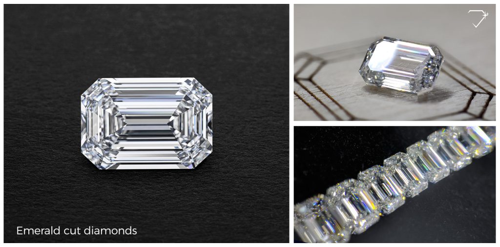 Emerald cut natural diamond