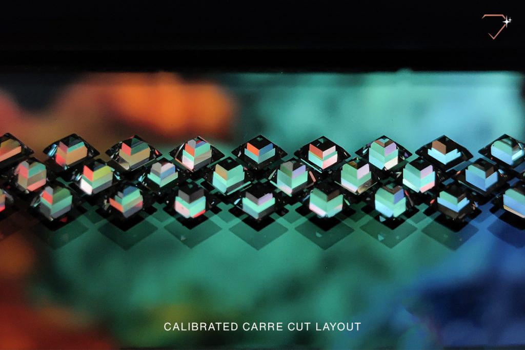 Matching Carre cut diamonds showcasing precise square geometry and step-cut faceting for fine jewellery settings